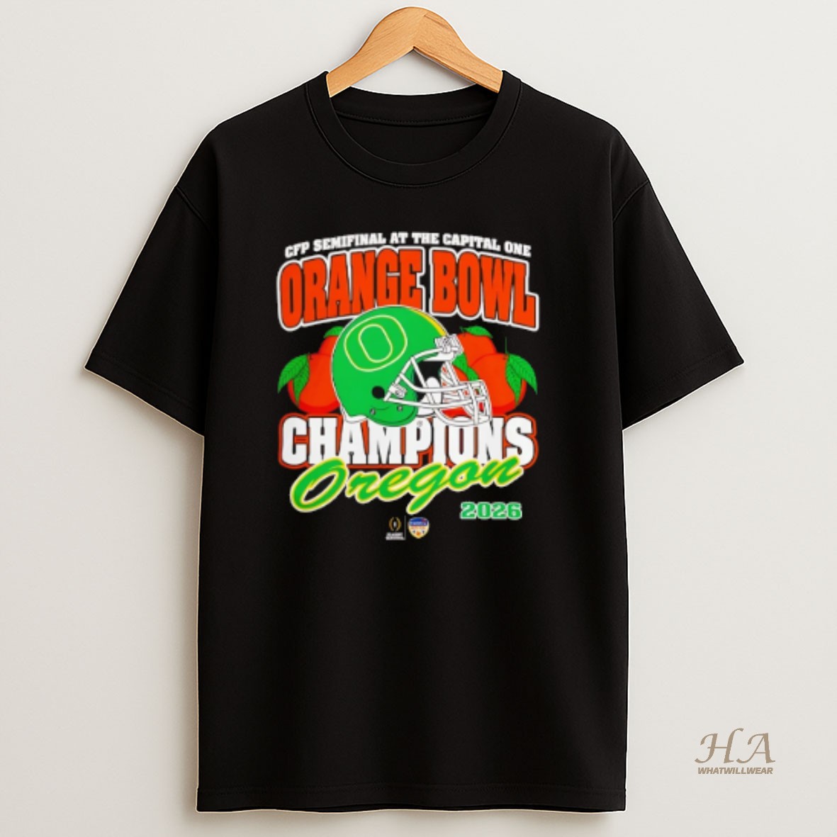 Official Oregon Ducks 2026 Cfp Orange Bowl Champions T Shirt