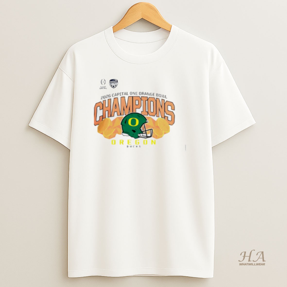 Official Oregon Ducks 2026 College Football Playoff Orange Bowl Champions T Shirt