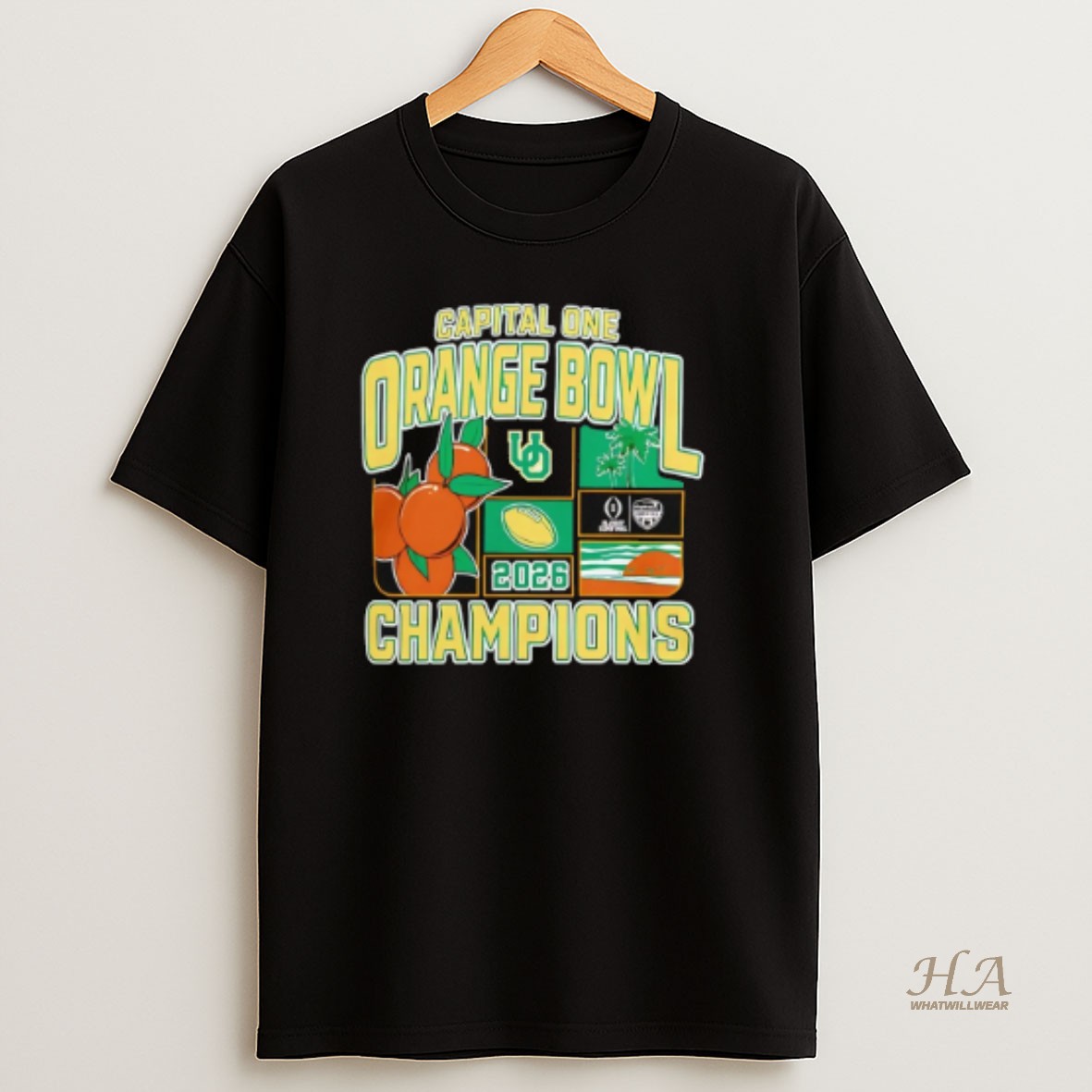 Official Oregon Ducks Cfp 2026 Orange Bowl Champions T Shirt
