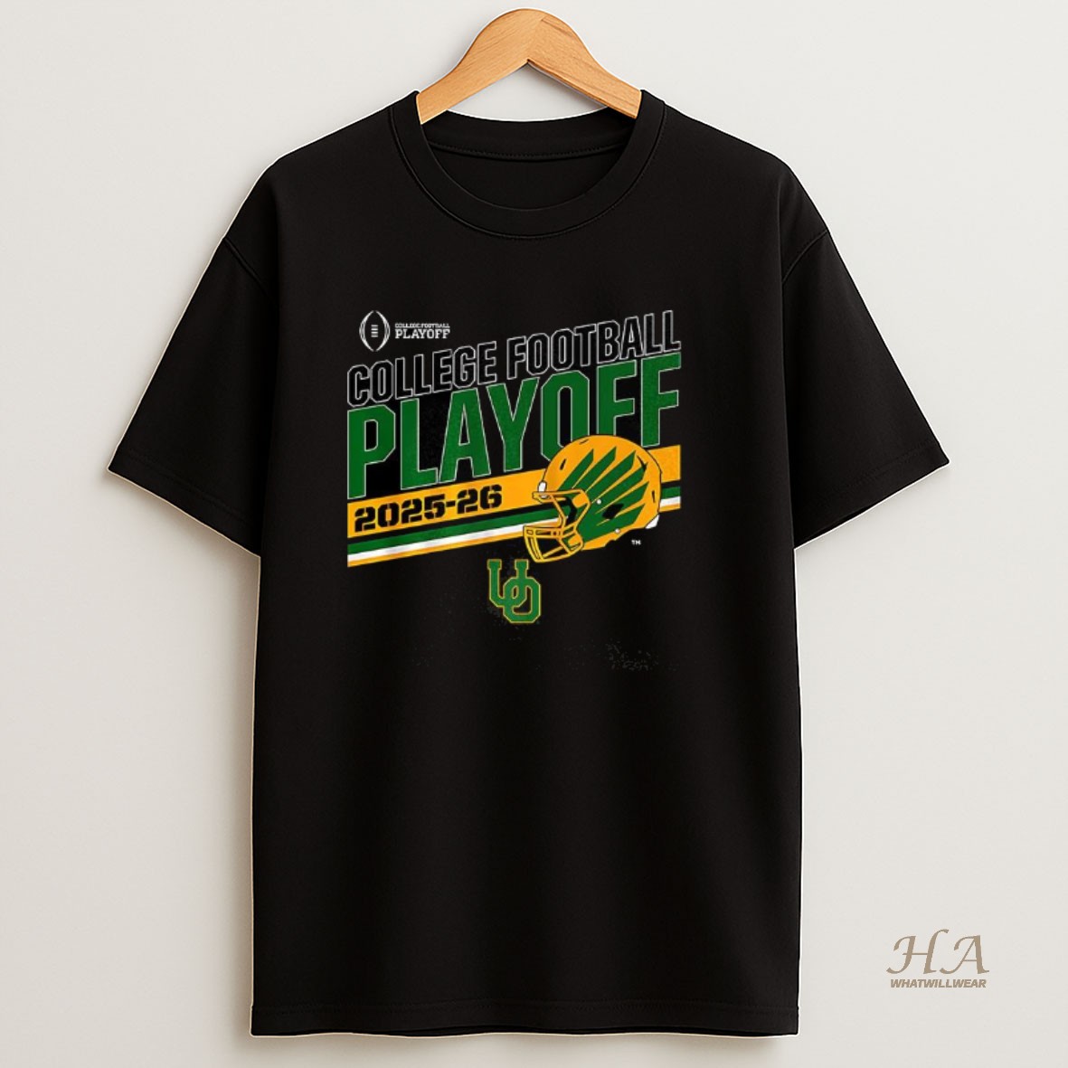 Official Oregon Ducks Ncaa College Football Playoff Team 2025 2026 Stripe Helmet T Shirt