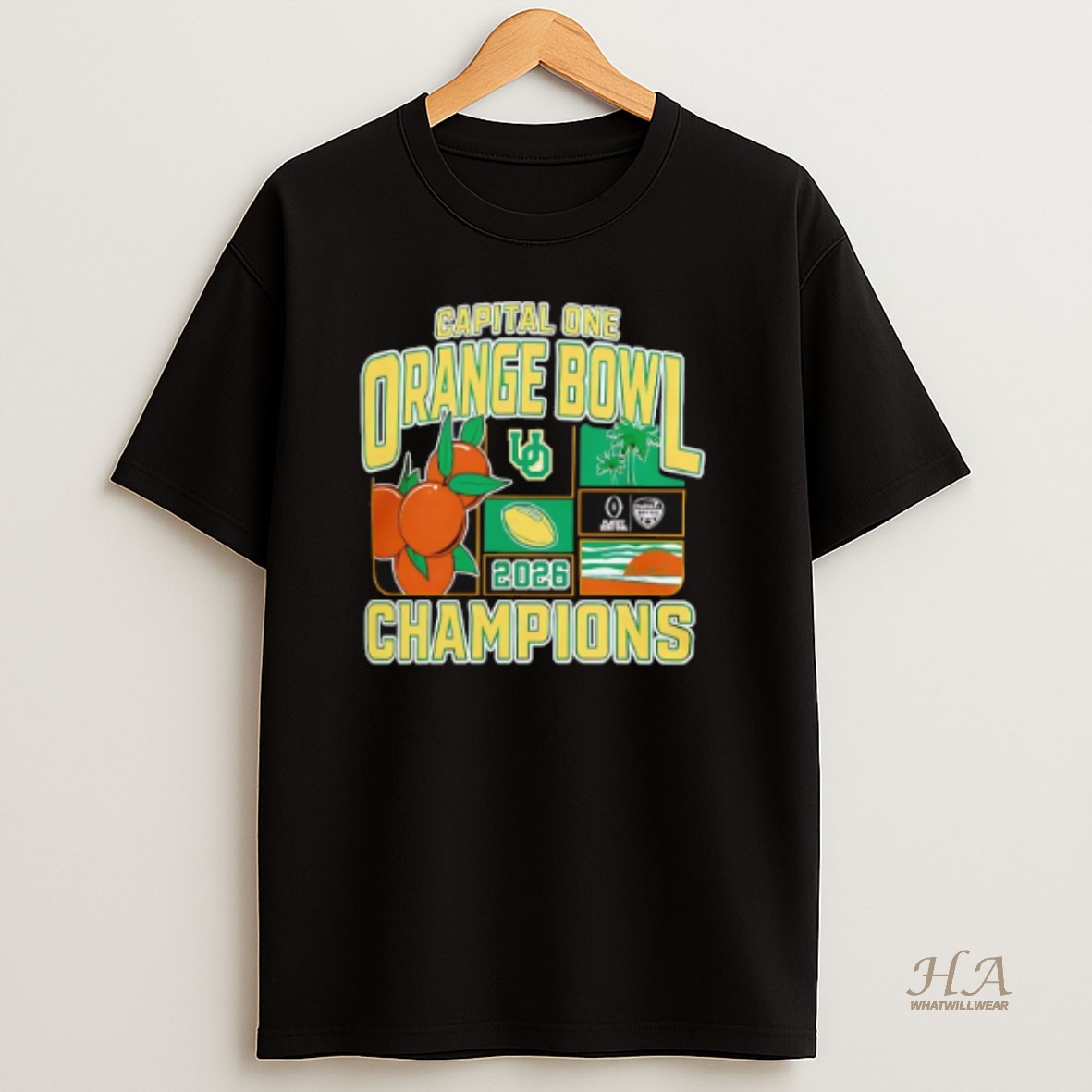 Official Oregon Ducks Orange Bowl Champions 2026 Cfp Football T Shirt