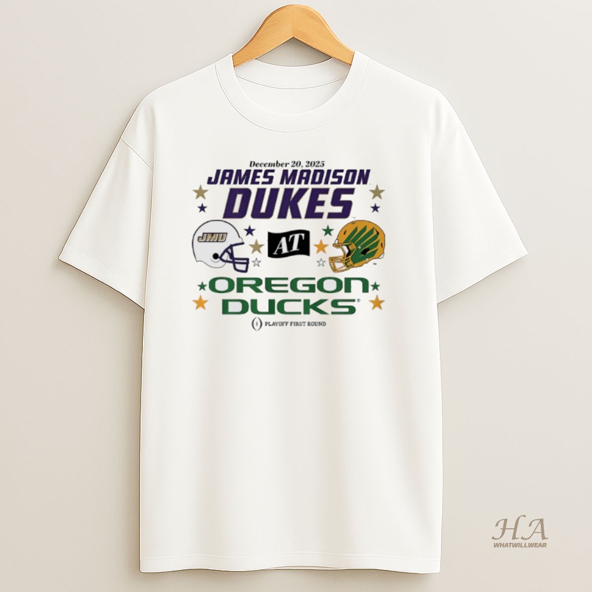 Official Oregon Ducks And Jmu Dukes Cfp First Round Matchup 2025 Shirt