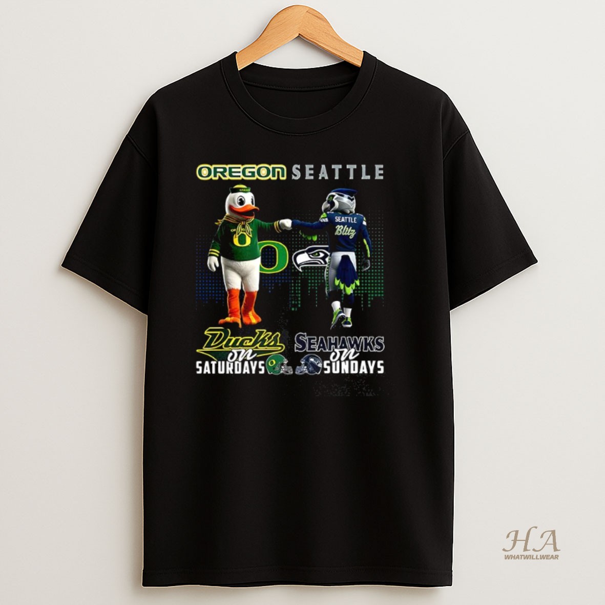 Official Oregon Ducks On Saturdays Vs Seattle Seahawks On Sundays Mascot Shirt