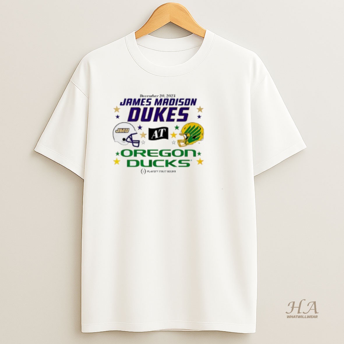 Official Oregon Ducks Vs Jmu Dukes 2025 Cfp First Round Matchup Shirt