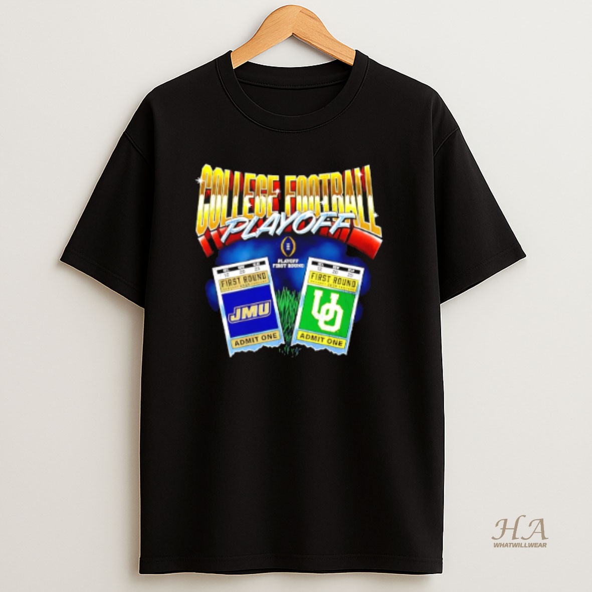 Official Oregon Ducks Vs James Madison Dukes 2025 26 Cfp First Round Matchup Ticket Shirt