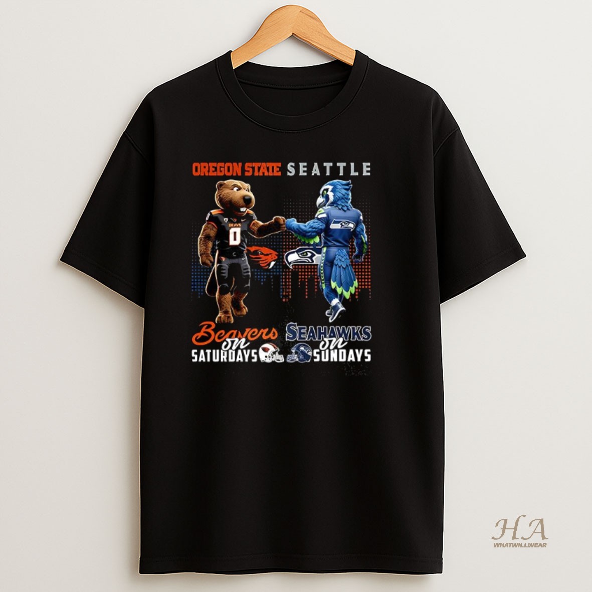 Official Oregon State Beavers On Saturdays Vs Seattle Seahawks On Sundays Mascot Shirt