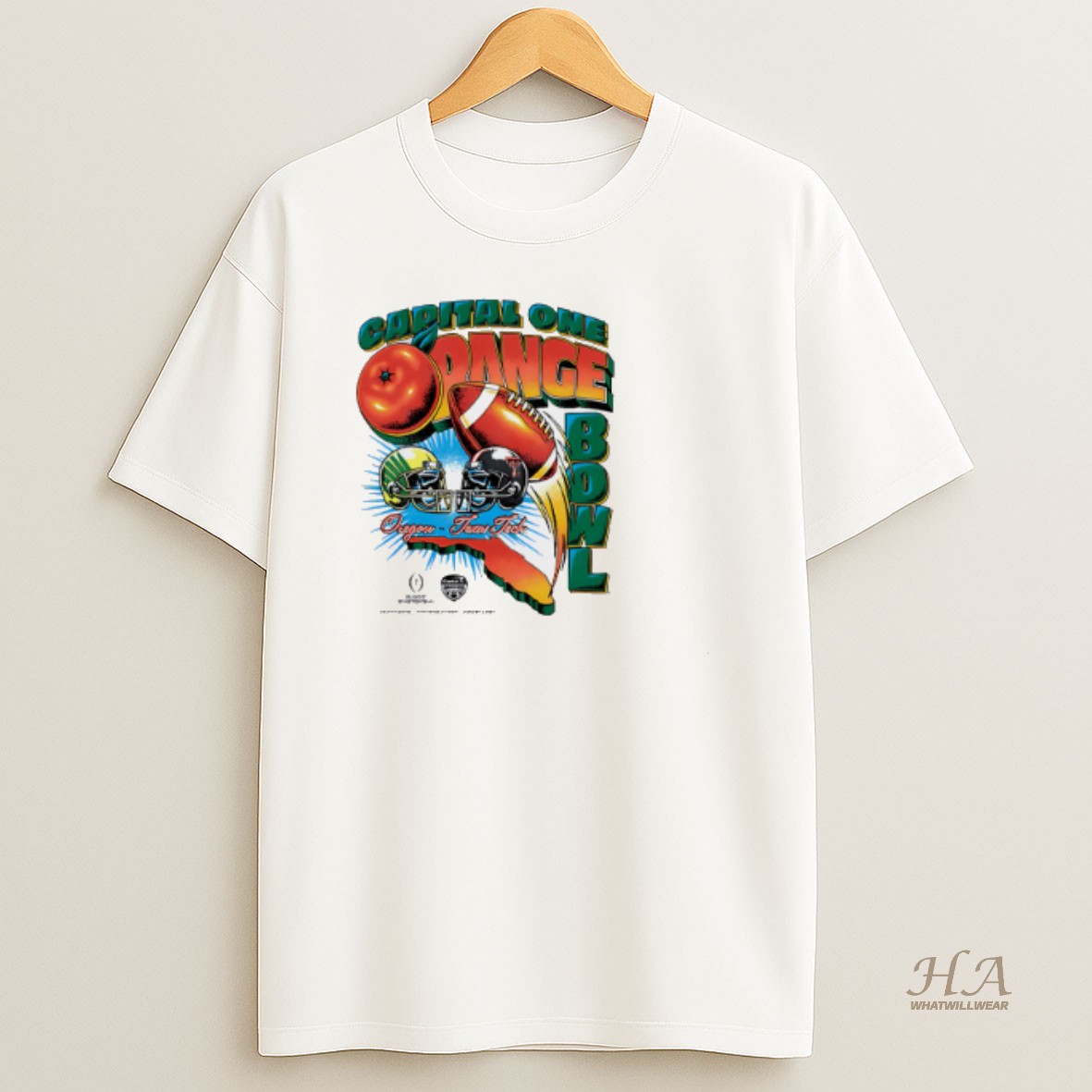 Official Oregon Vs Texas Tech Capital One Orange Bowl 2026 Vintage Matchup T Shirt
