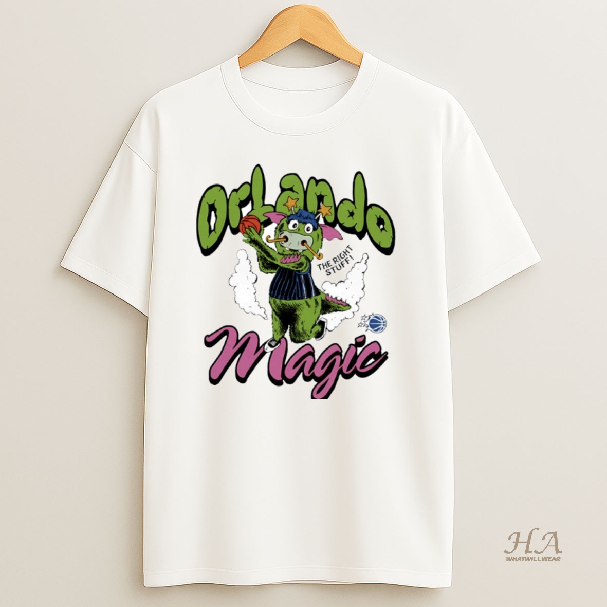 Official Orlando Magic The Right Stuff Mascot Circle T Shirt