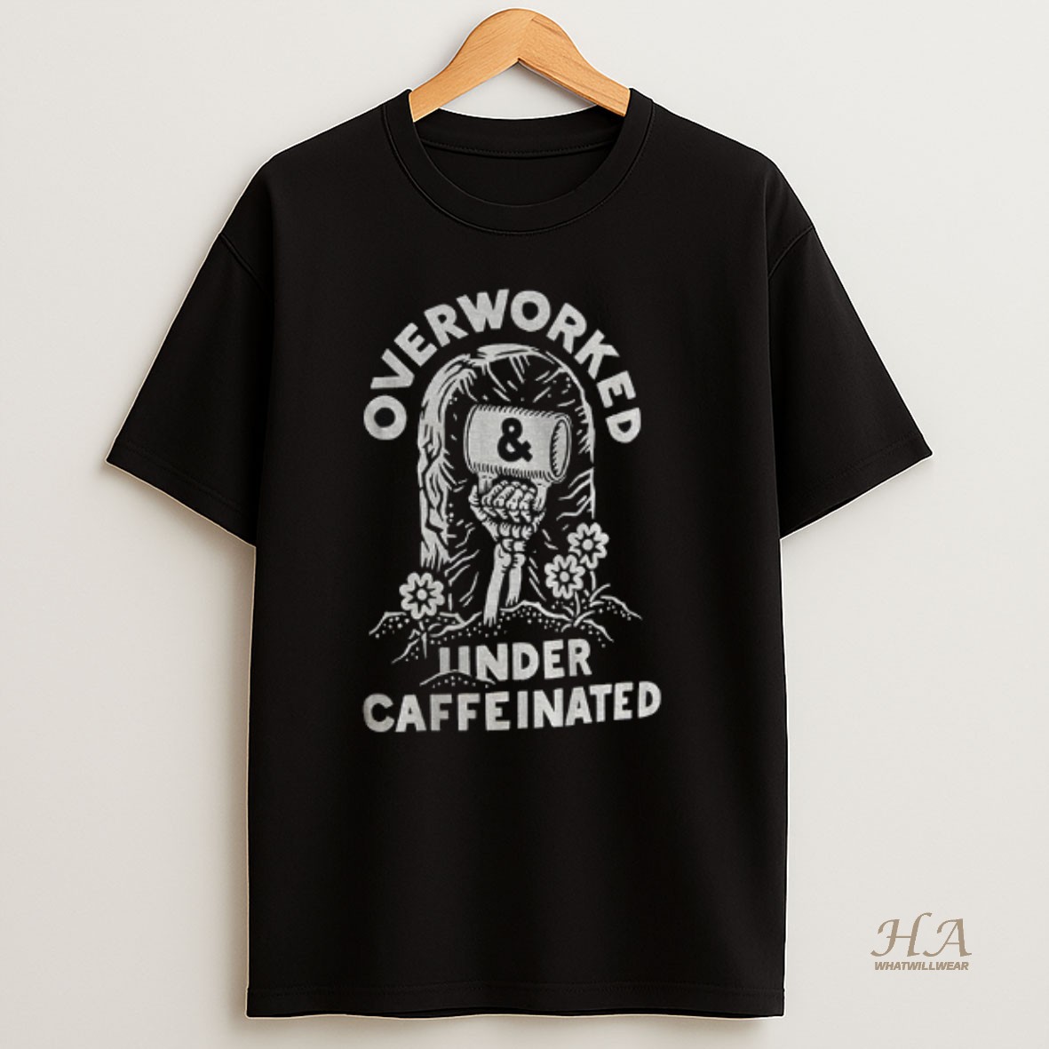 Official Overworked Under Caffeinated Vintage T Shirt