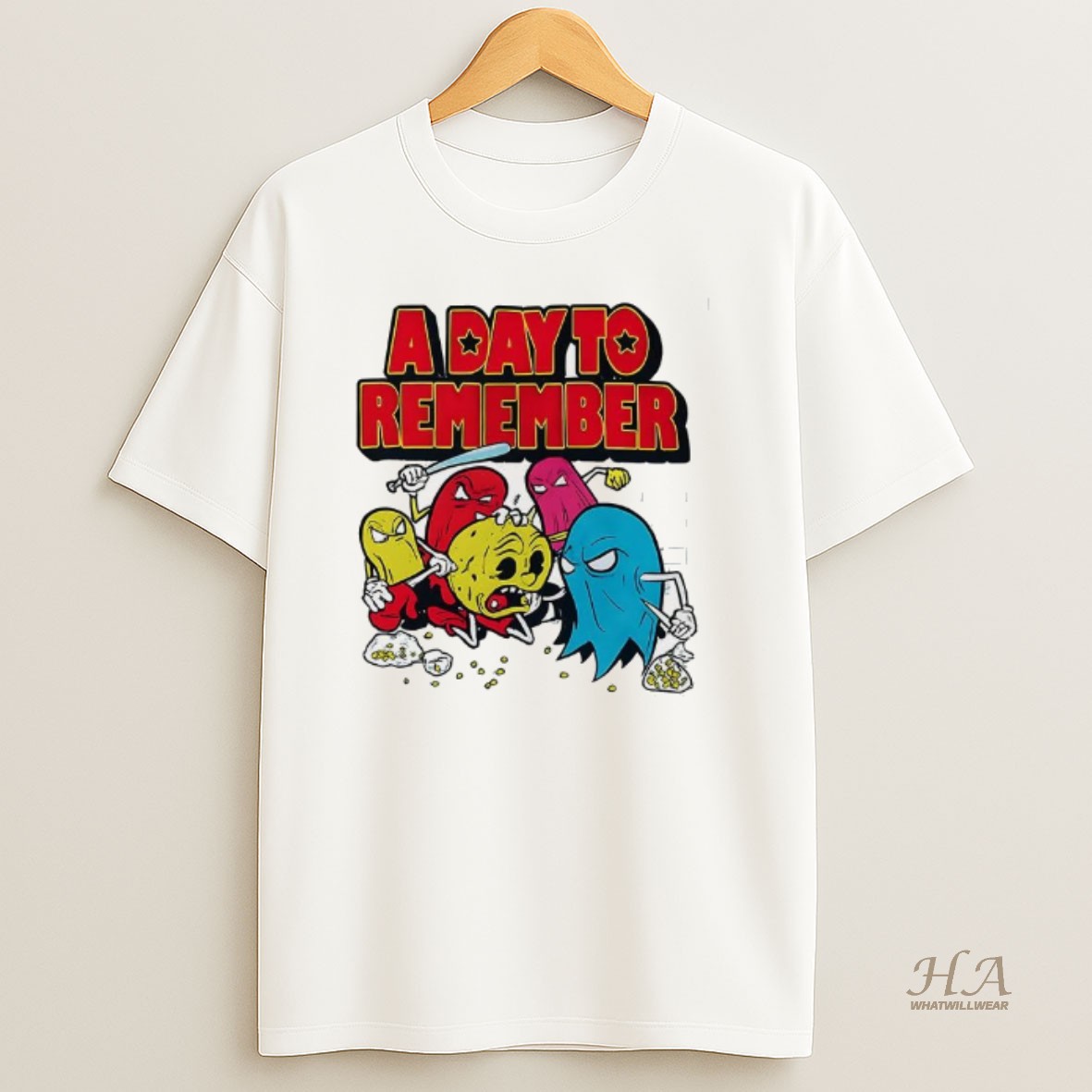 Official Pac Man A Day To Remember Cartoon T Shirt