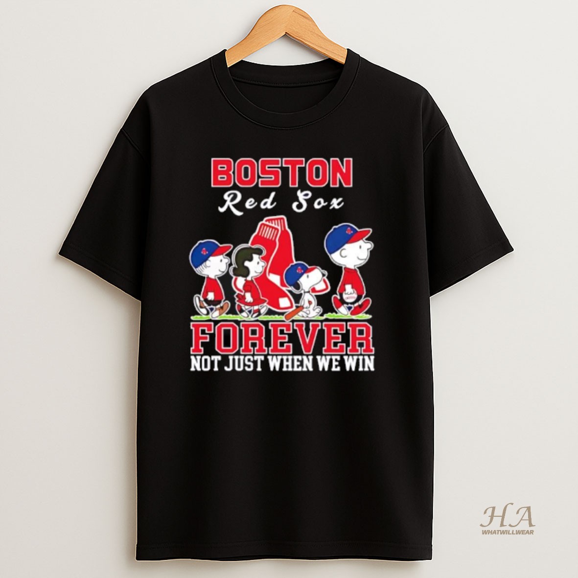 Official Peanuts Boston Red Sox Forever Not Just When We Win Graphic T Shirt