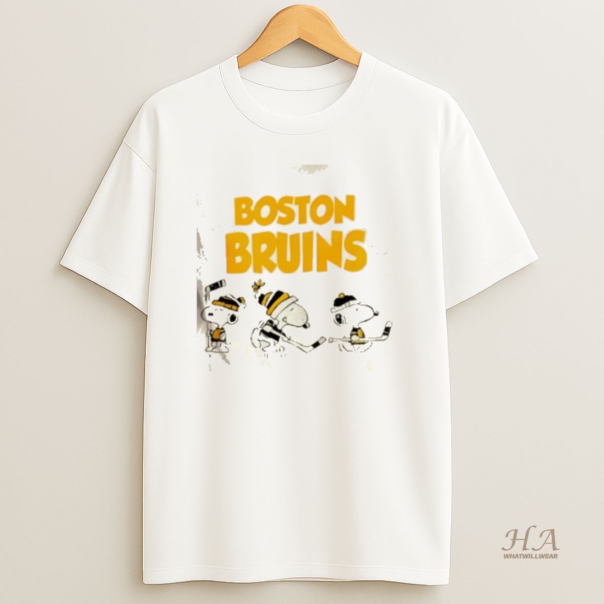 Official Peanuts Snoopy And Friends Team Boston Bruins 2 Sided T Shirt