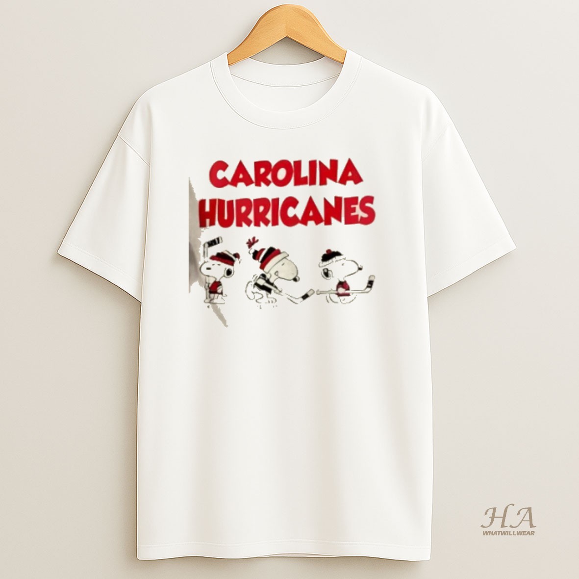 Official Peanuts Snoopy And Friends Team Carolina Hurricanes 2 Sided T Shirt