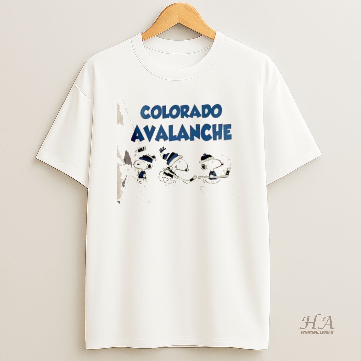 Official Peanuts Snoopy And Friends Team Colorado Avalanche 2 Sided T Shirt