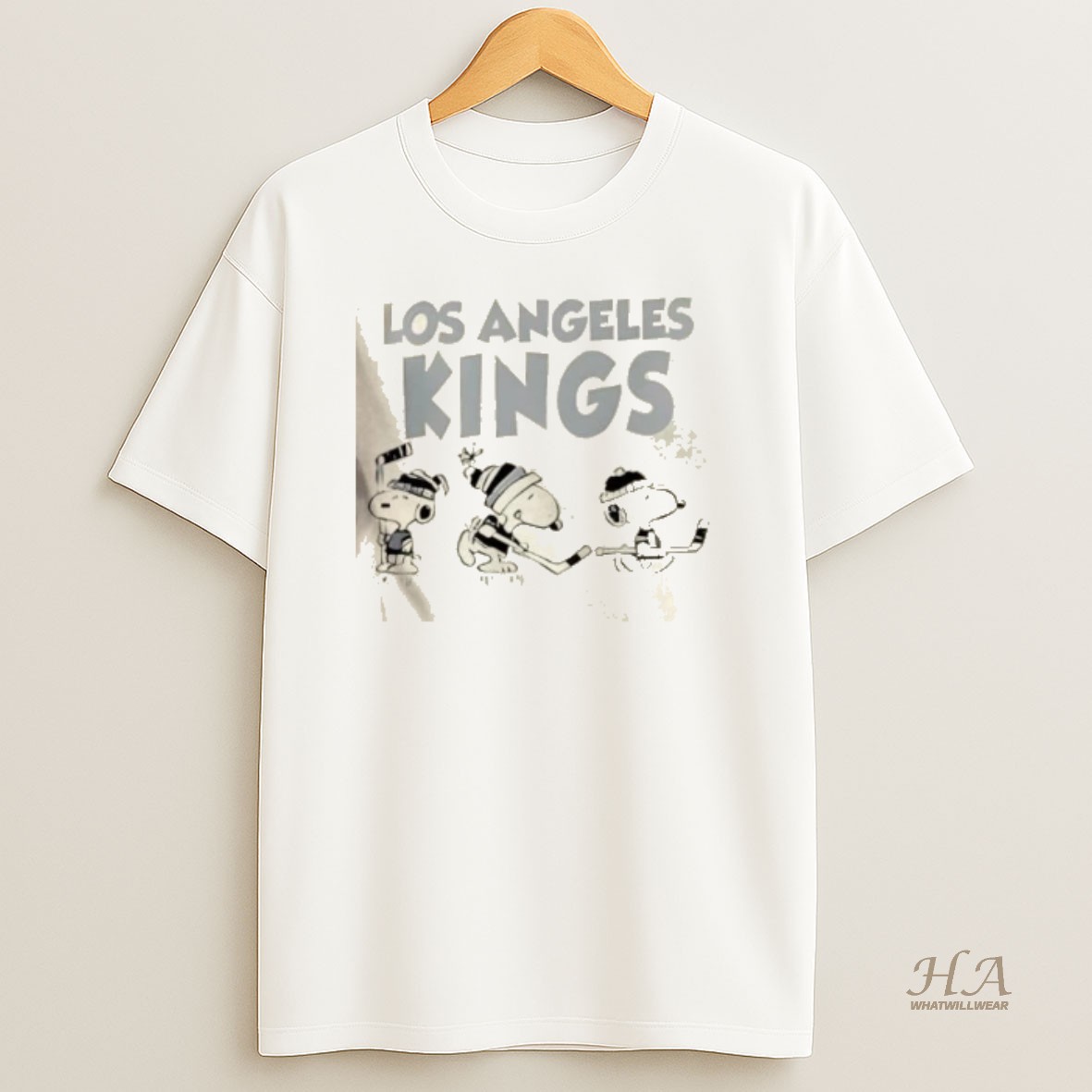 Official Peanuts Snoopy And Friends Team Los Angeles Kings 2 Sided T Shirt