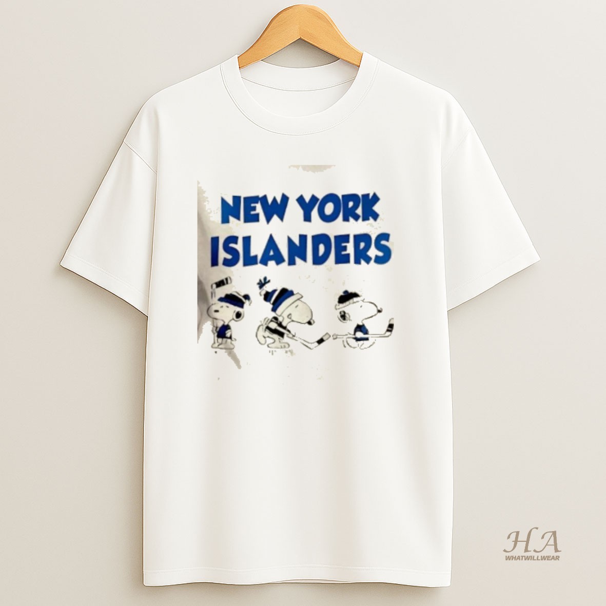 Official Peanuts Snoopy And Friends Team New York Islanders 2 Sided T Shirt
