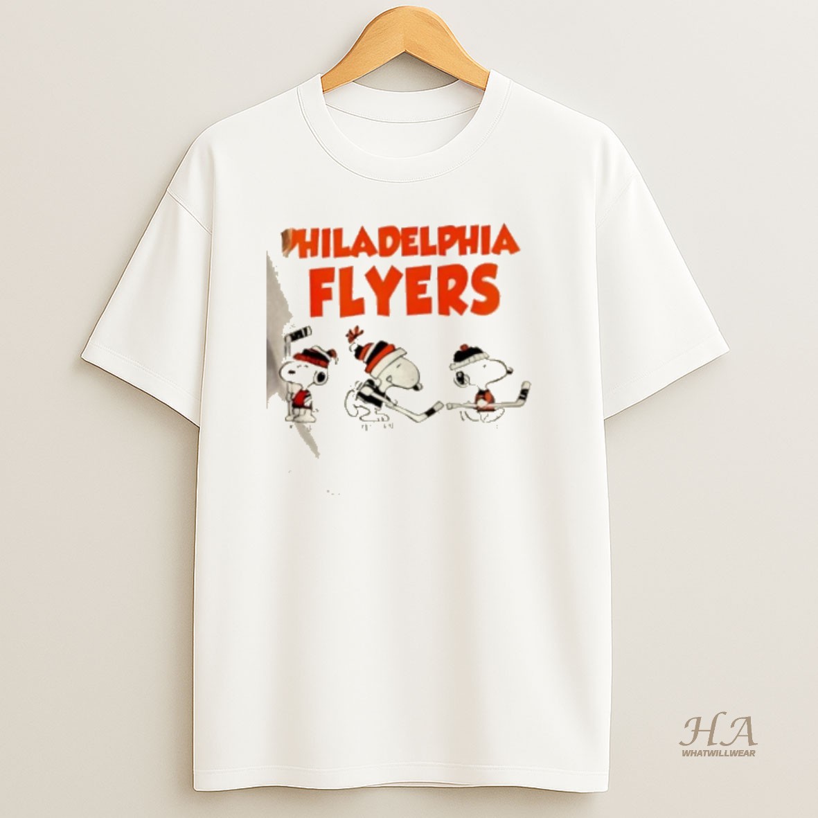 Official Peanuts Snoopy And Friends Team Philadelphia Flyers 2 Sided T Shirt