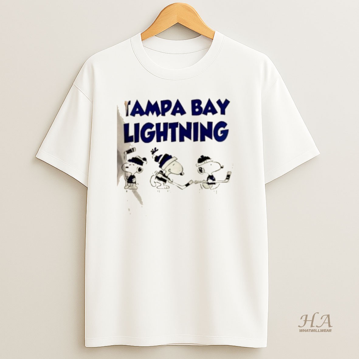 Official Peanuts Snoopy And Friends Team Tampa Bay Lightning 2 Sided T Shirt
