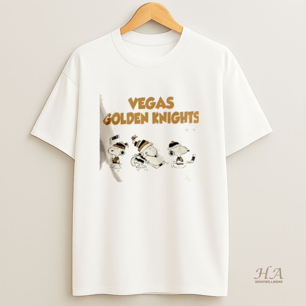 Official Peanuts Snoopy And Friends Team Vegas Golden Knights 2 Sided T Shirt