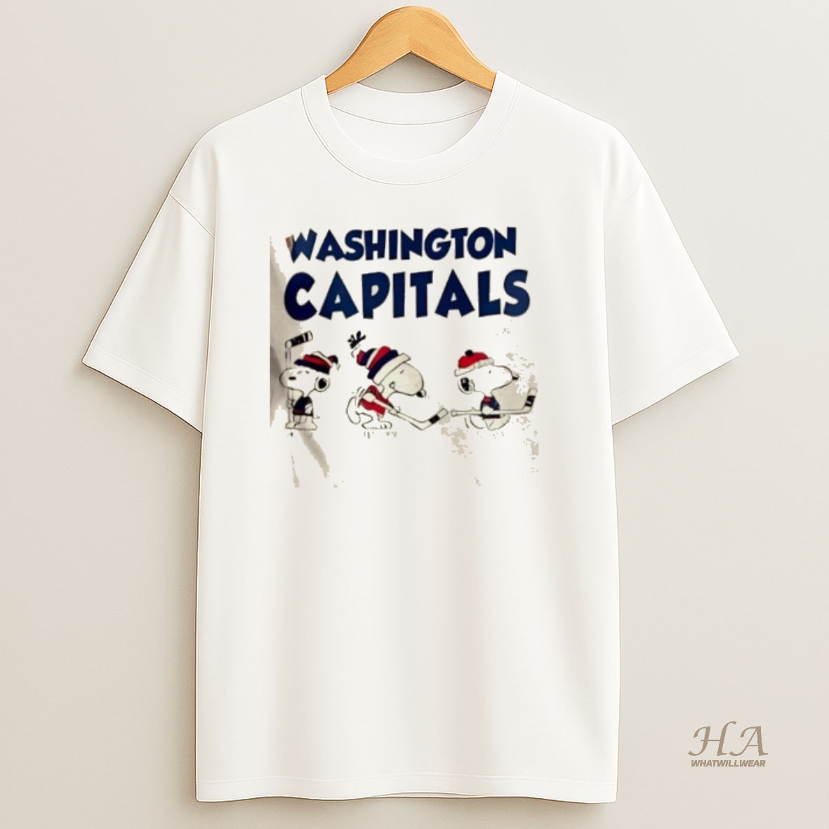 Official Peanuts Snoopy And Friends Team Washington Capitals 2 Sided T Shirt