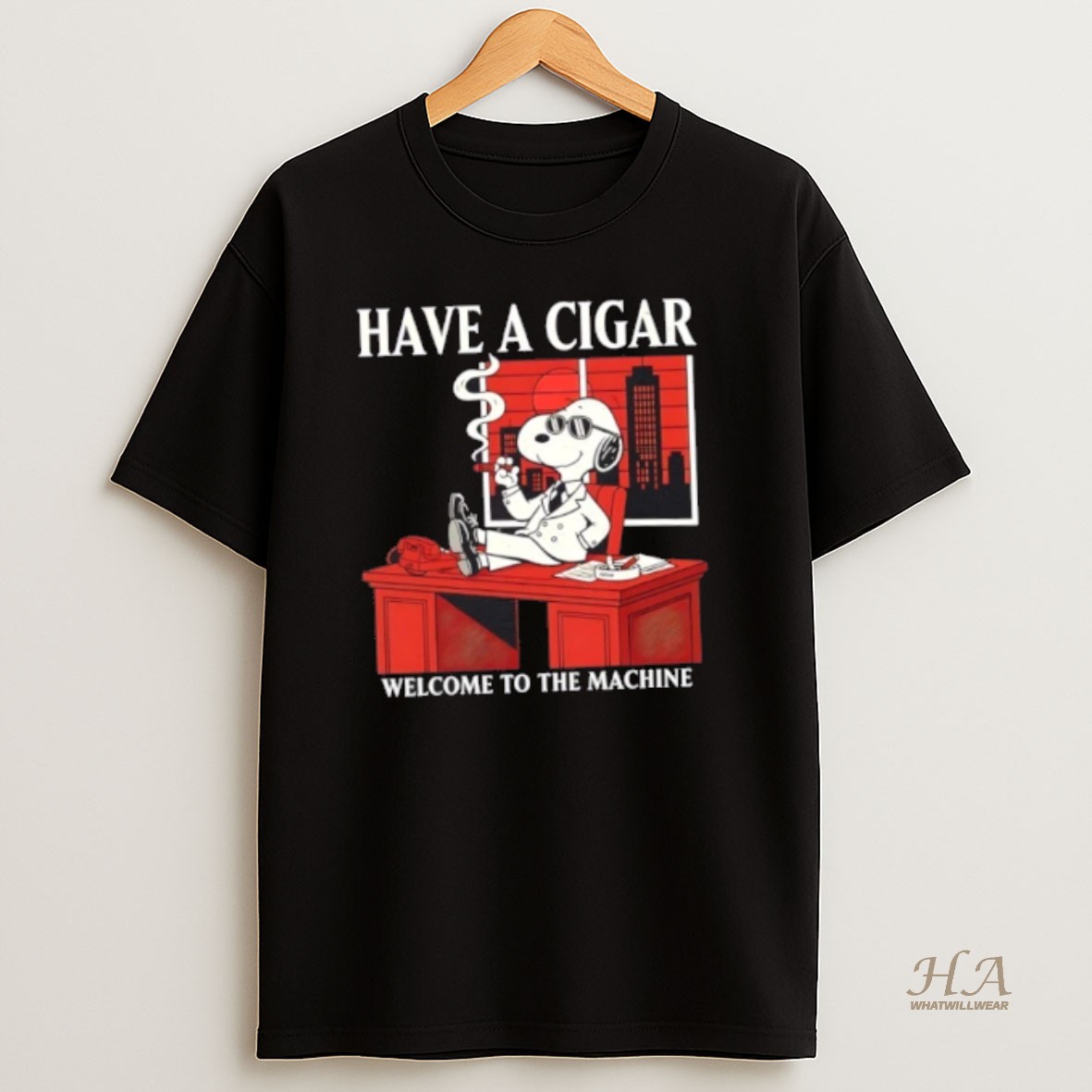 Official Peanuts Snoopy Have A Cigar Welcome To The Machine T Shirt