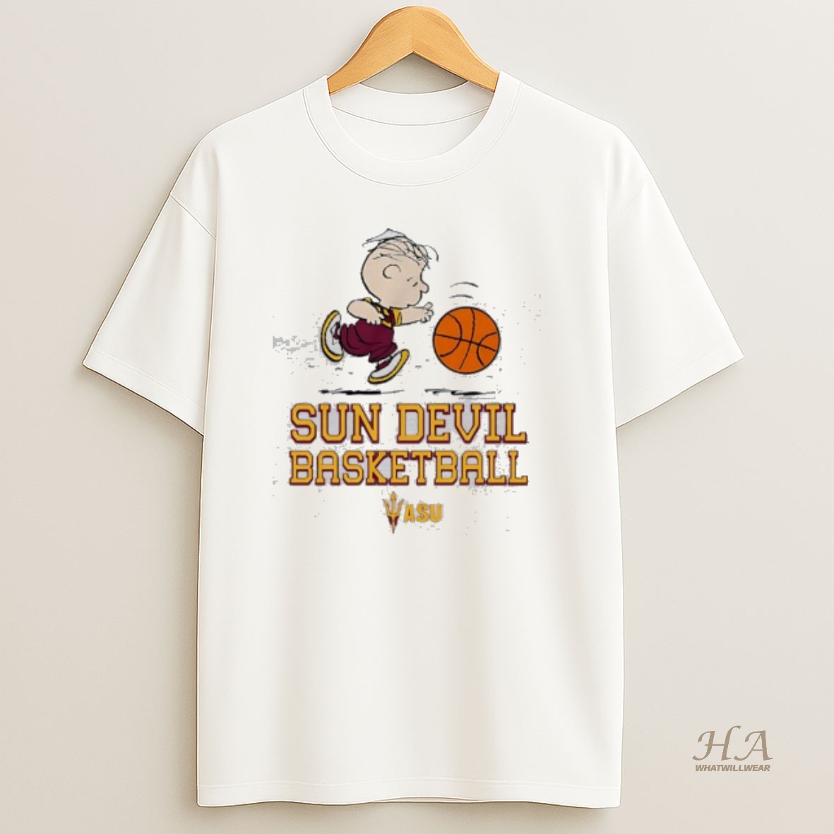 Official Peanuts X Arizona State Basketball Cute Cartoon T Shirt