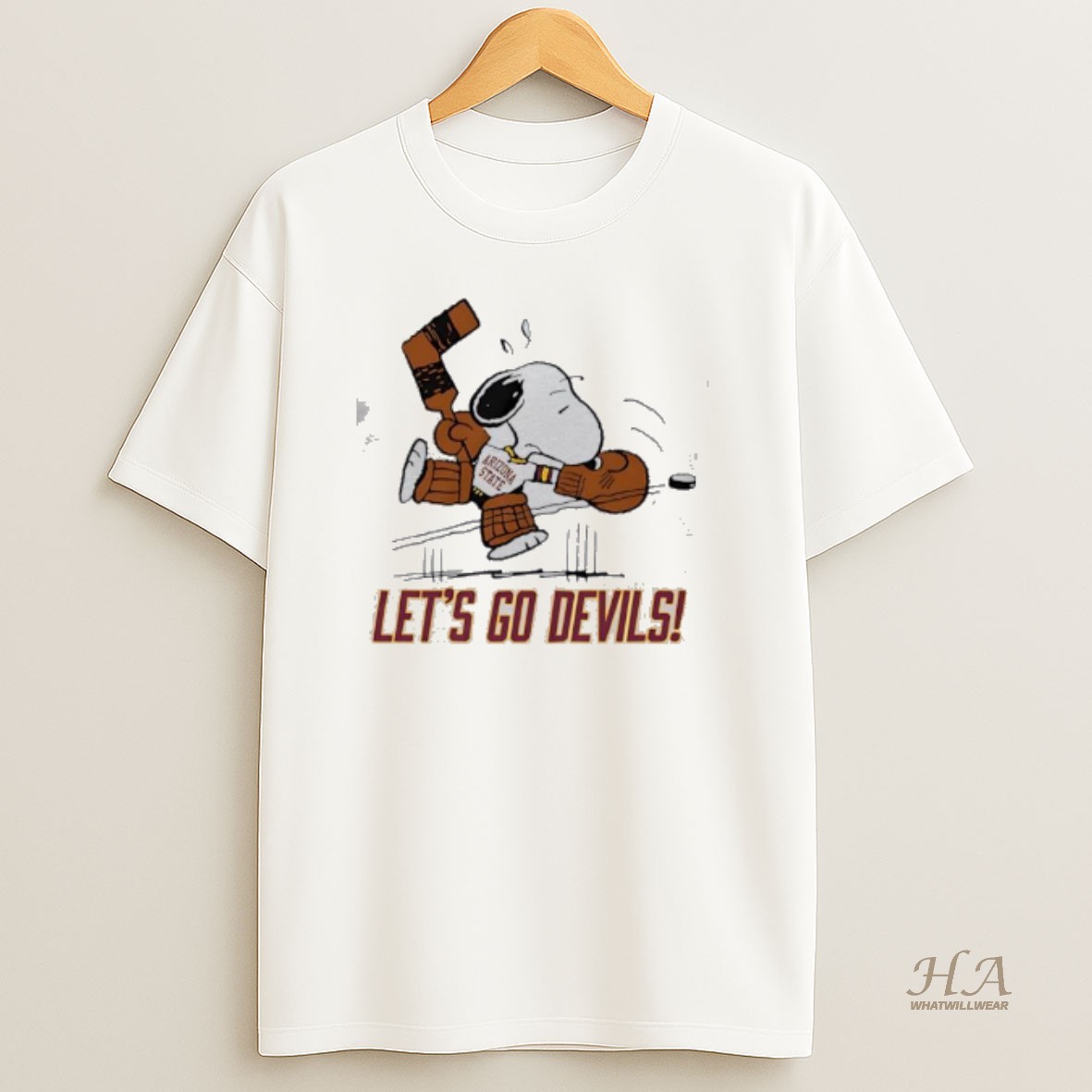 Official Peanuts X Arizona State Snoopy Goalie Cute Cartoon T Shirt