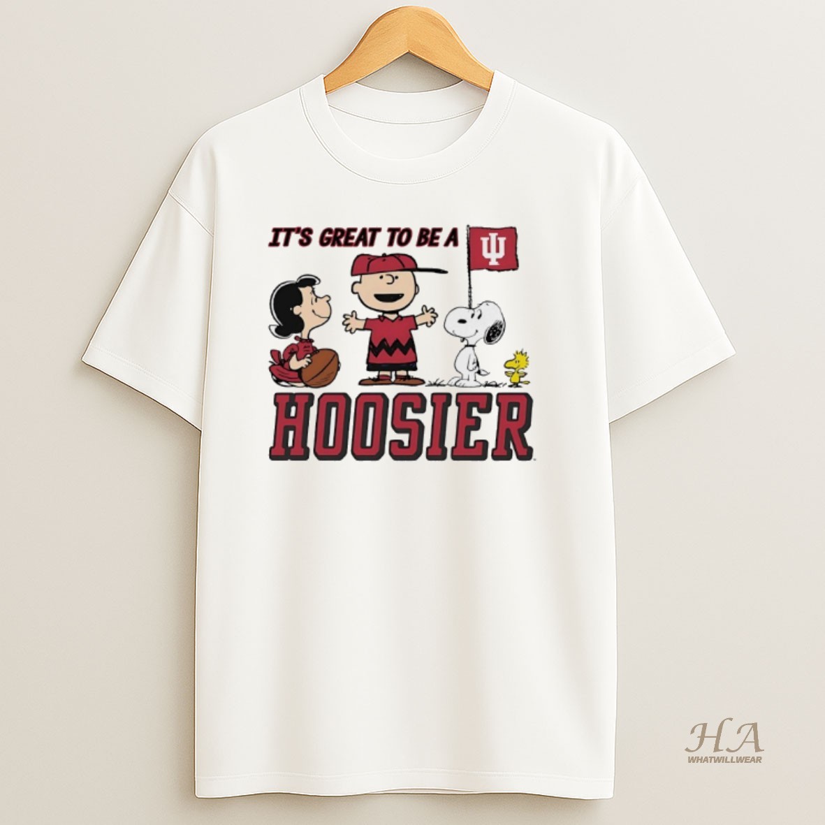 Official Peanuts X Indiana Hoosier Its Great To Be A Hoosier T Shirt