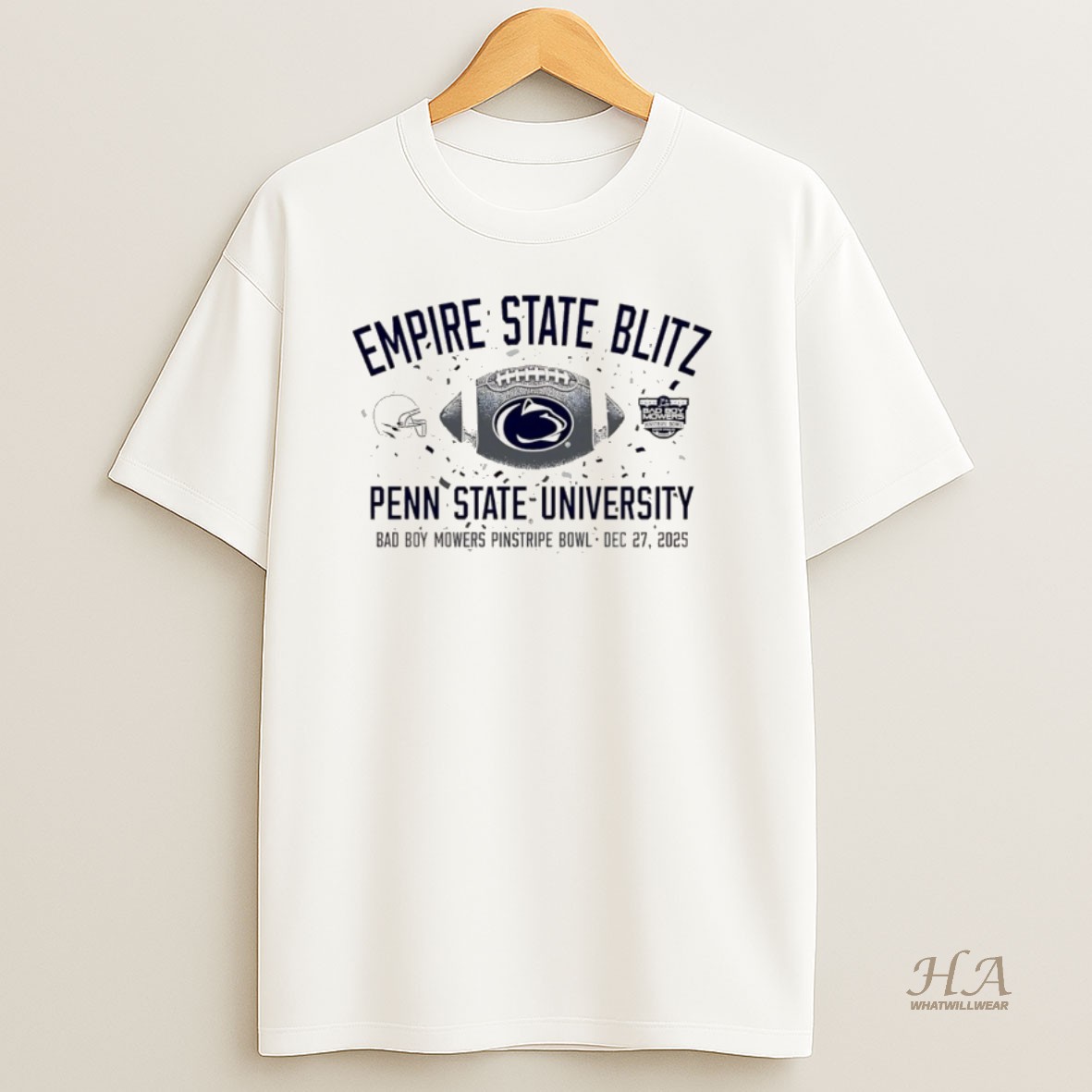 Official Penn State 2025 Pinstripe Bowl Empire State Blitz Christmas Shirt