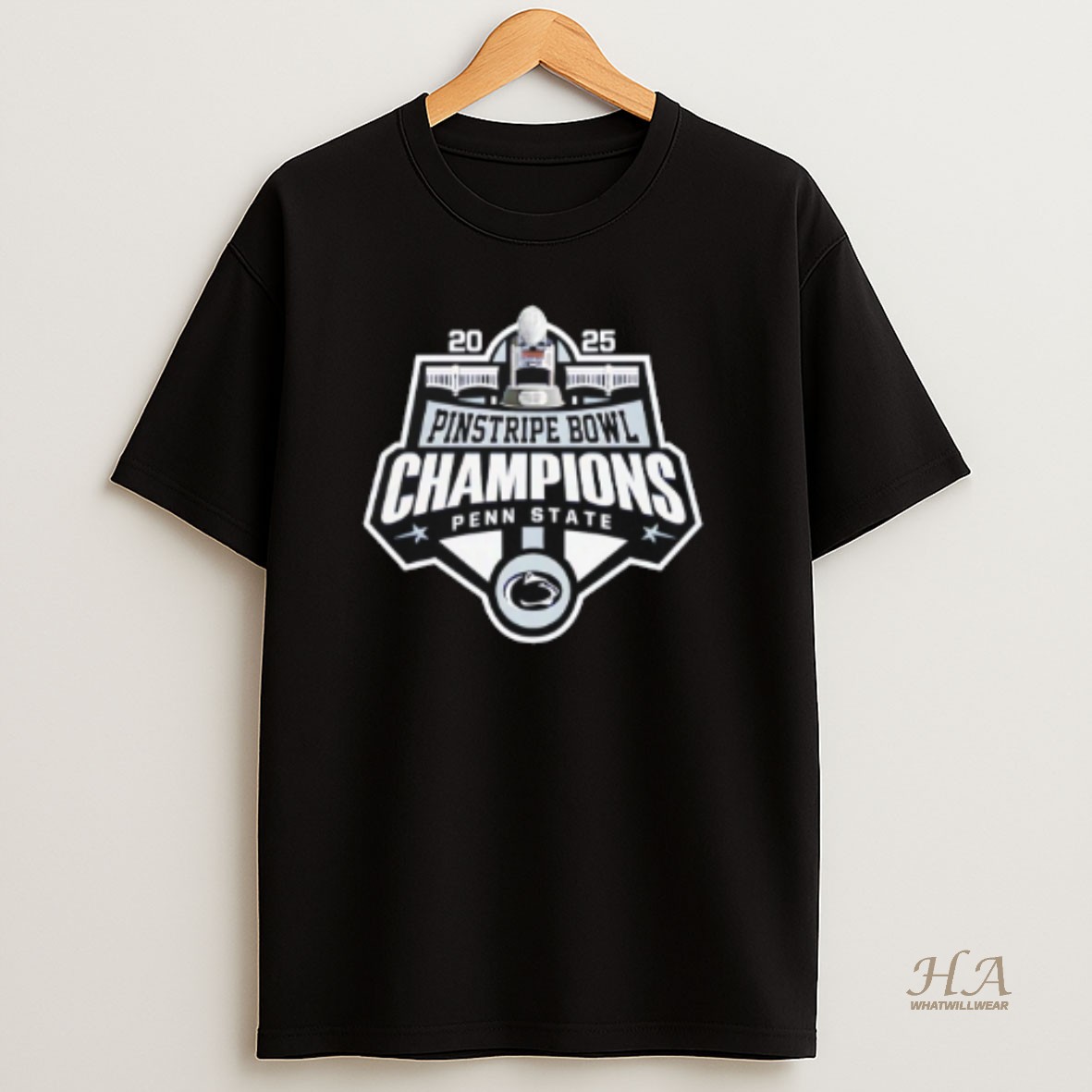 Official Penn State Nittany Lions 2025 Pinstripe Bowl Champions Logo T Shirt