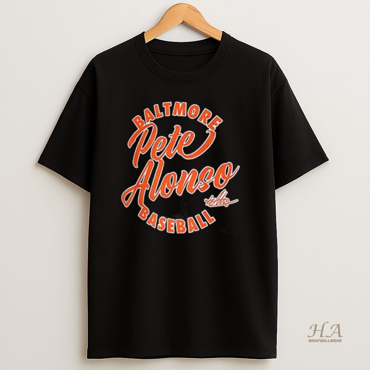 Official Pete Alonso Cursive Orioles Power Slugger Signature T Shirt