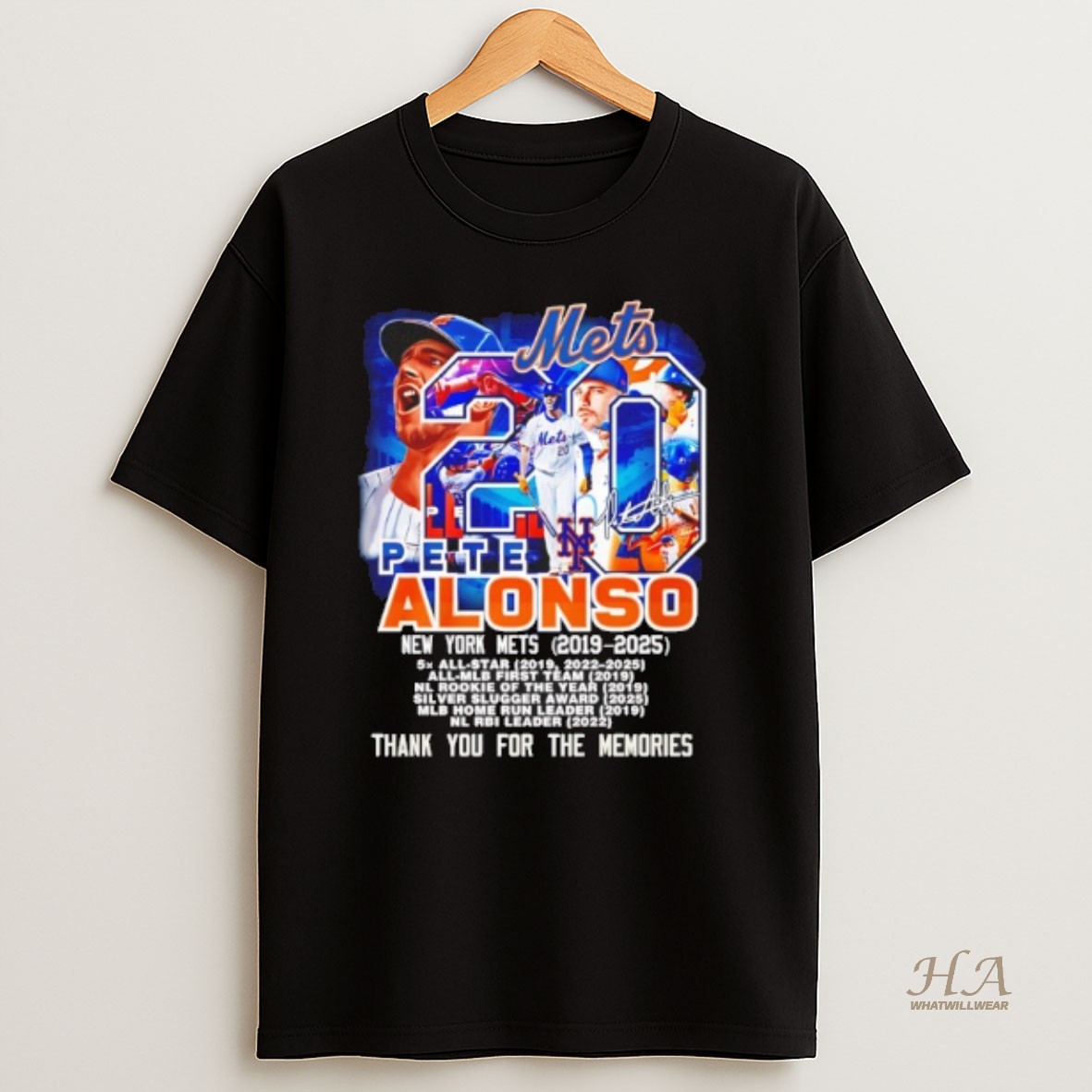 Official Pete Alonso Ny Mets 2019 2025 Thank You For The Memories T Shirt
