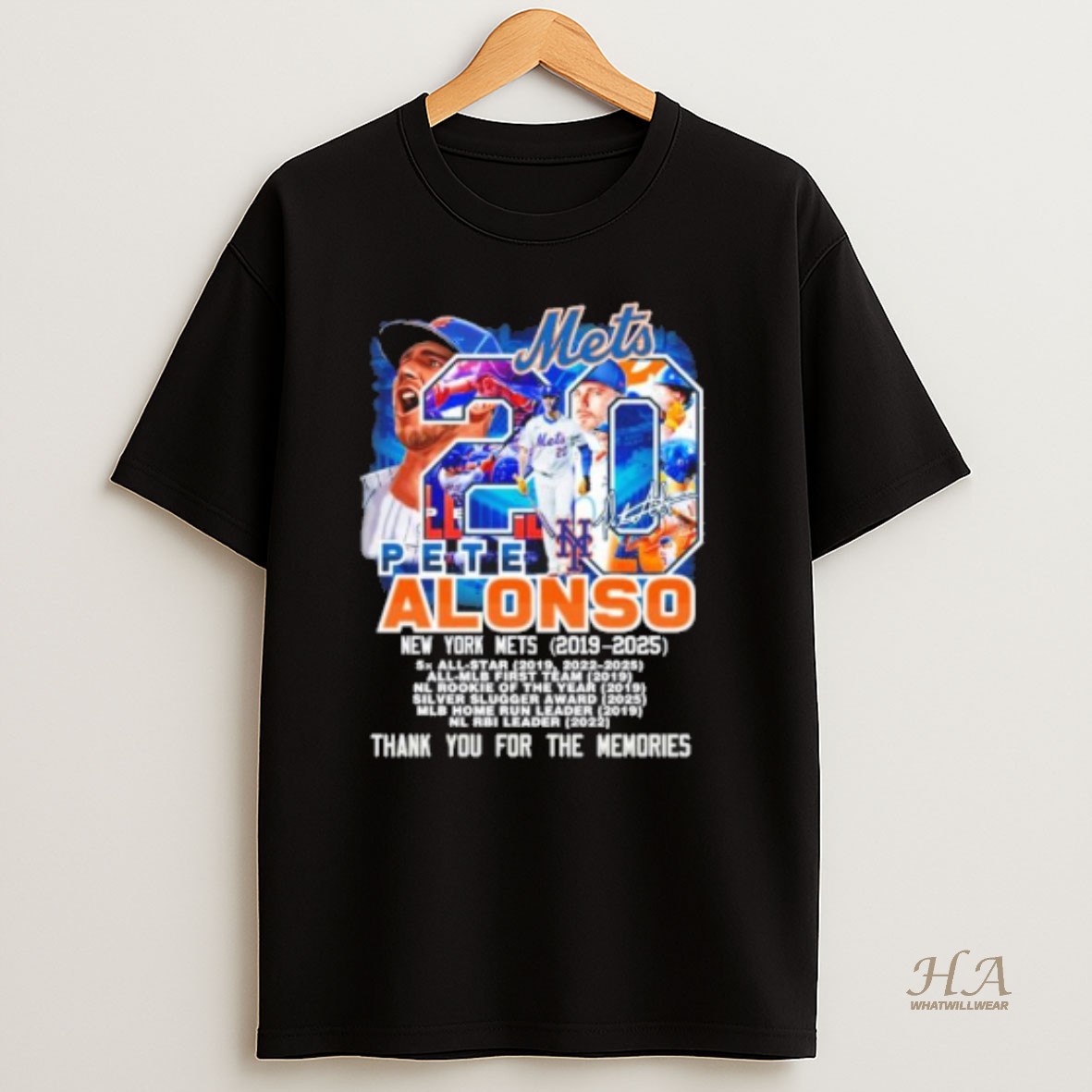 Official Pete Alonso New York Mets 2019 2025 Thank You For The Memories T Shirt