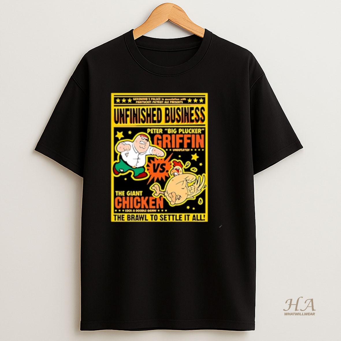 Official Peter Griffin Vs Giant Chicken Unfinished Business Christmas T Shirt