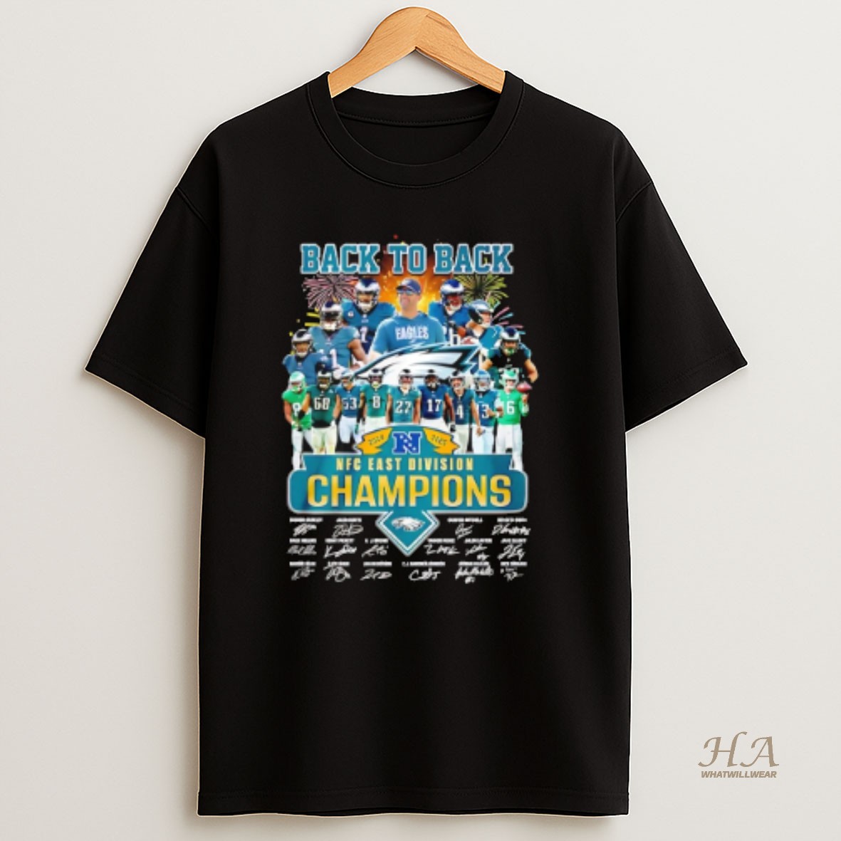 Official Philadelphia Eagles 2024 2025 Back To Back Nfc East Division Champions All Team T Shirt