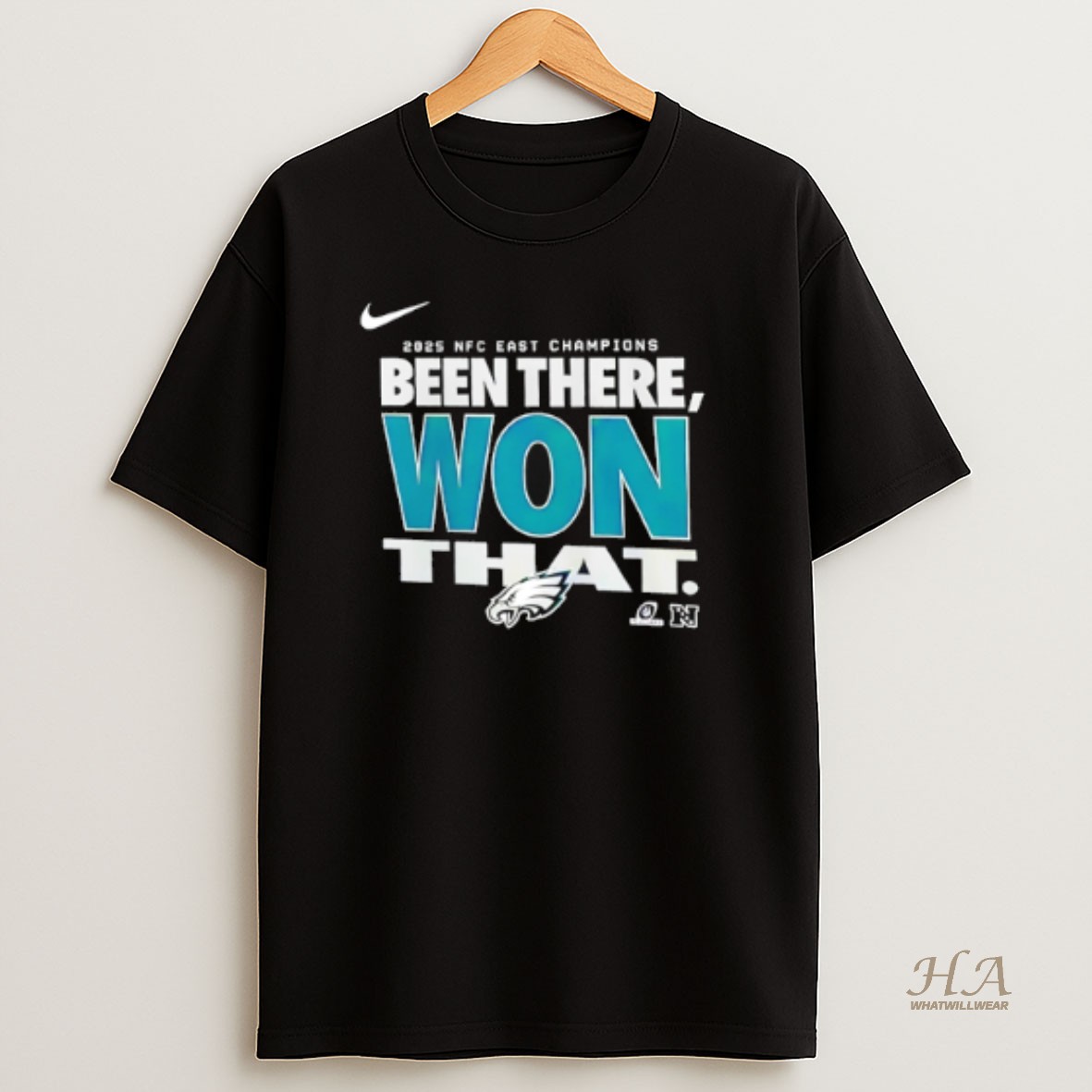 Official Philadelphia Eagles 2025 Nfc East Division Champions Locker Room Trophy T Shirt