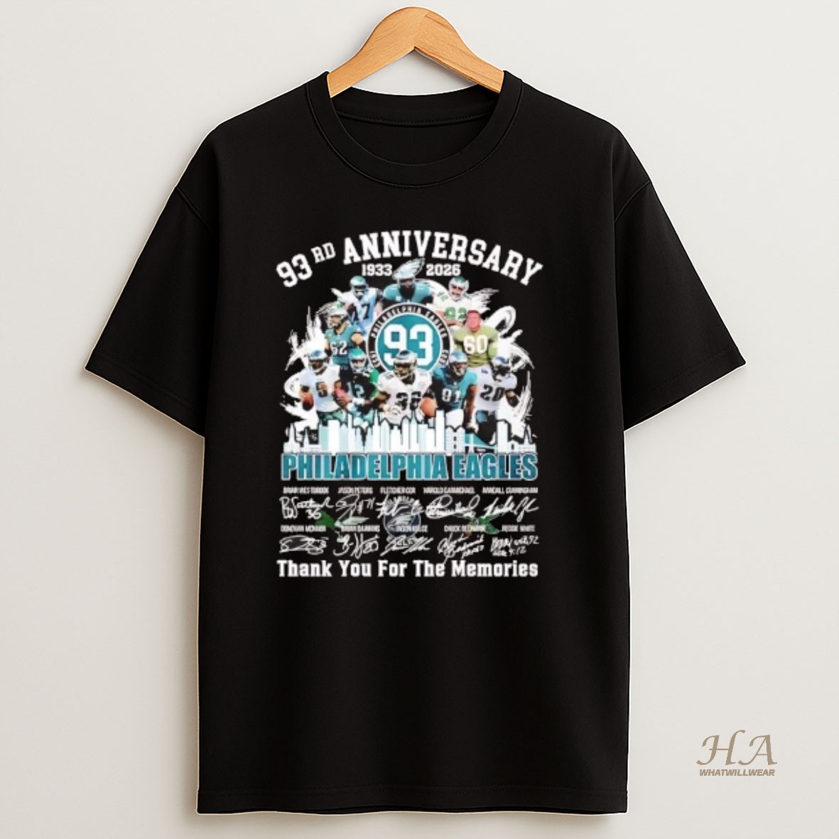 Official Philadelphia Eagles 2026 93rd Anniversary Thank You For The Memories T Shirt