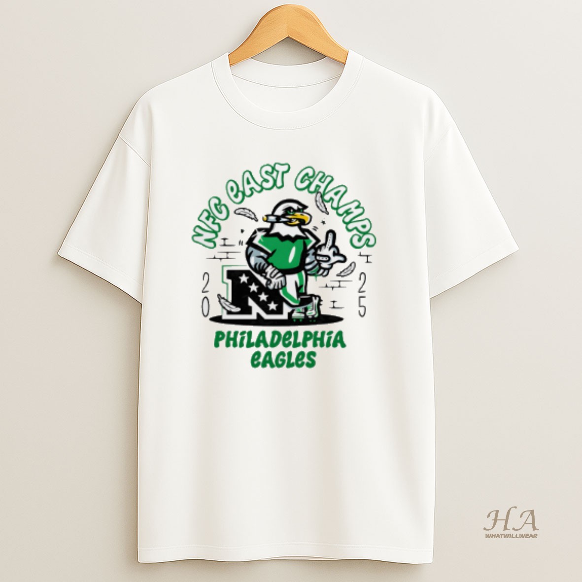 Official Philadelphia Eagles Nfc East Division Champions 2025 Caricature T Shirt