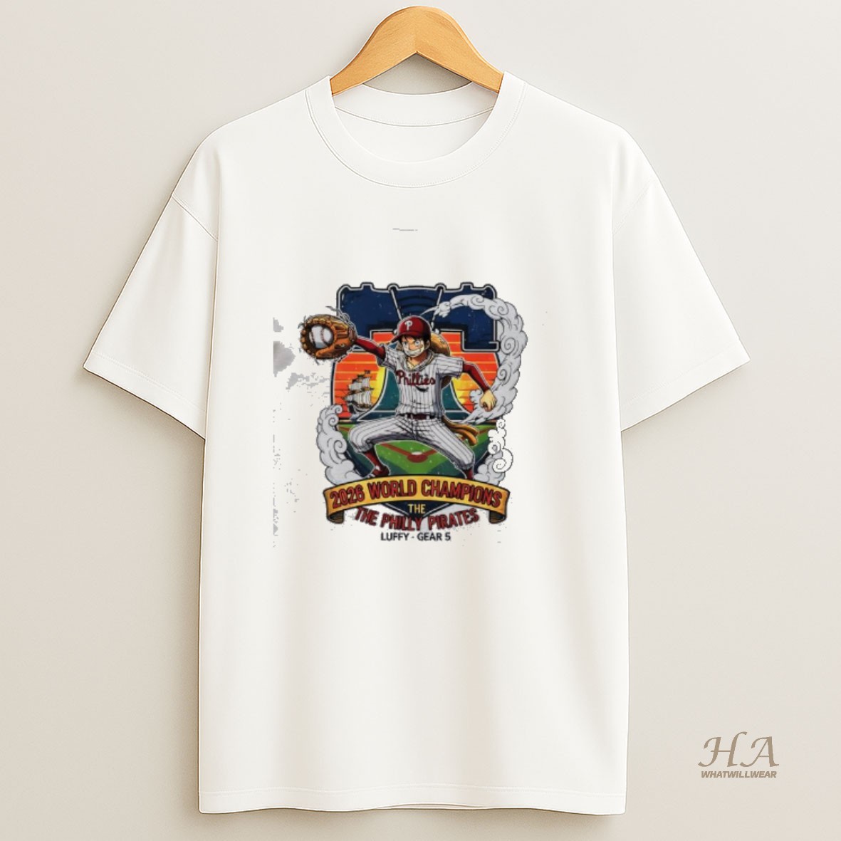 Official Philadelphia Phillies One Piece 2026 Luffy T Shirt