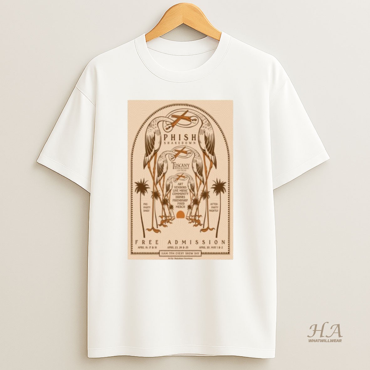 Official Phish Shakedown Free Admission Tour 2026 T Shirt