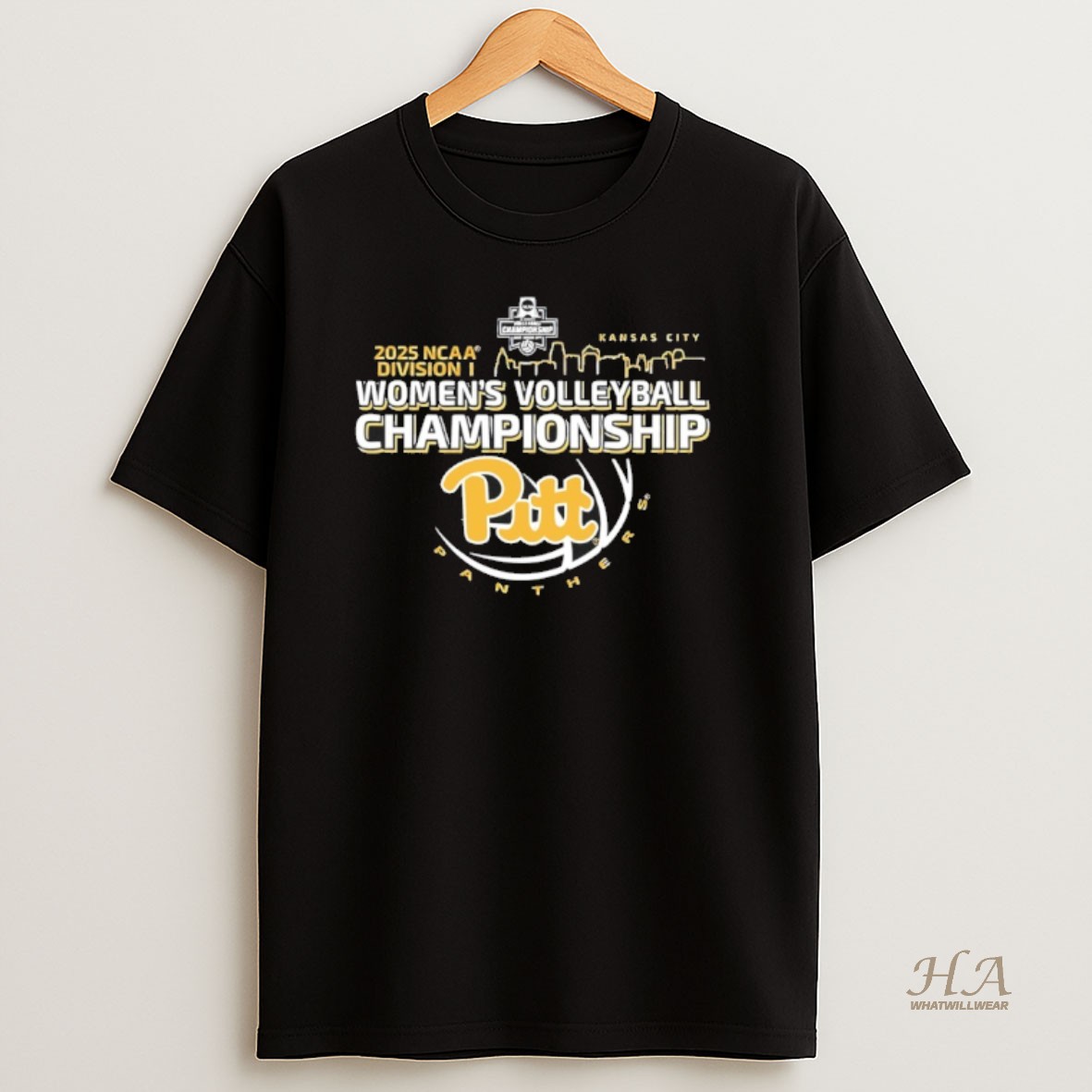 Official Pitt Panthers 2025 D1 Womens Volleyball Championship Kc Skyline T Shirt