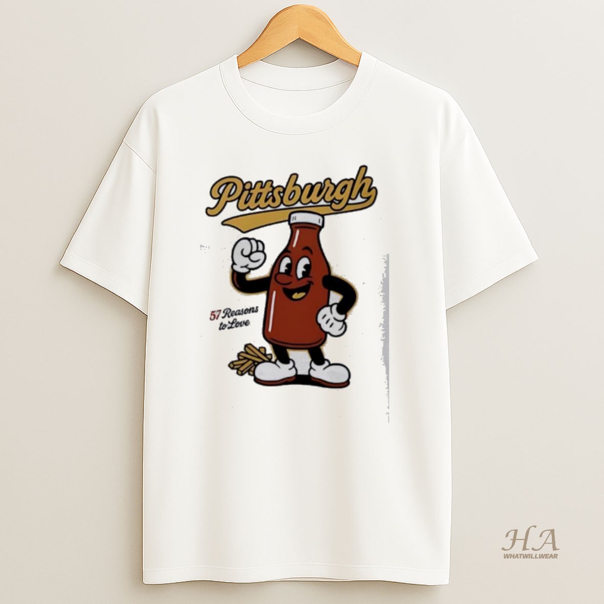 Official Pittsburgh 57 Ketchup Bottle Mascot Funny T Shirt