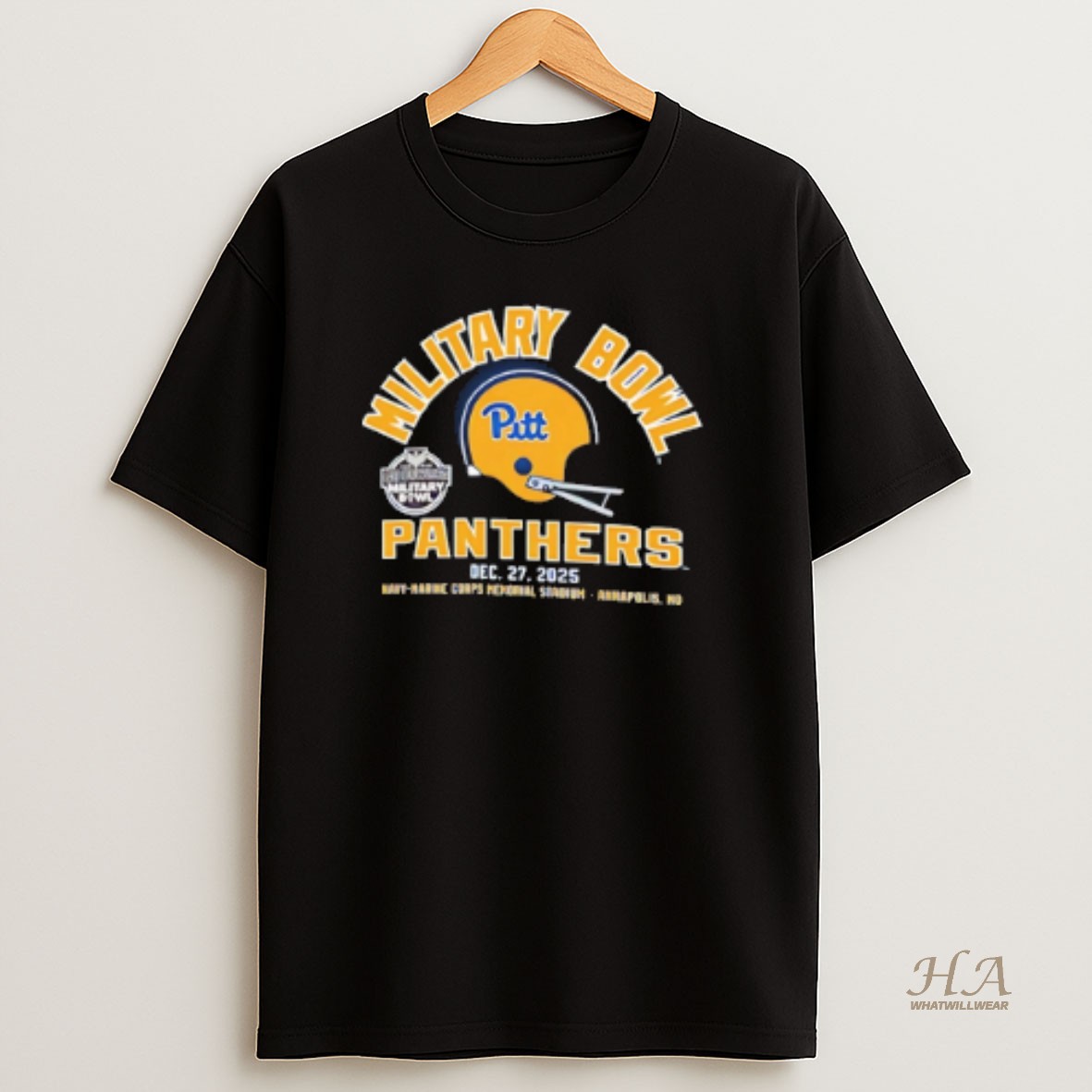 Official Pittsburgh Pitt Football 2025 Military Bowl Panthers Shirt