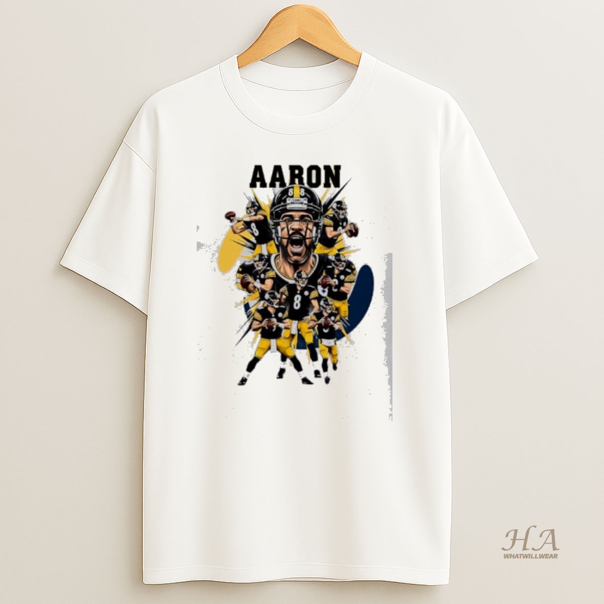 Official Pittsburgh Steelers Aaron Rodgers Bootleg Football Mascot T Shirt