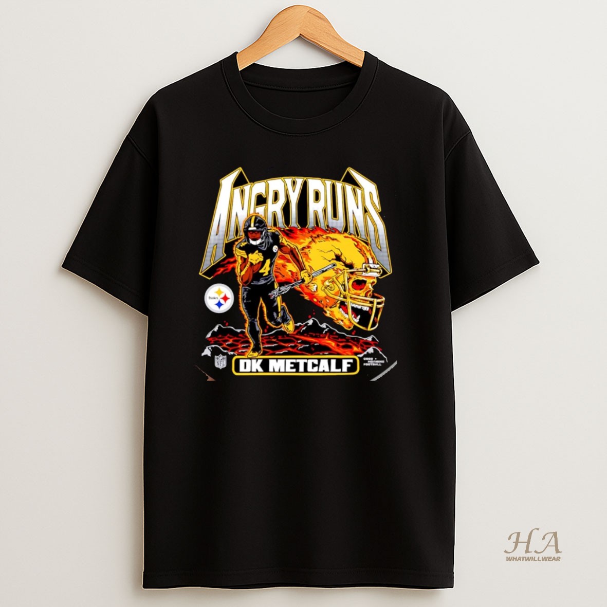 Official Pittsburgh Steelers Dk Metcalf Angry Runs Player Christmas T Shirt
