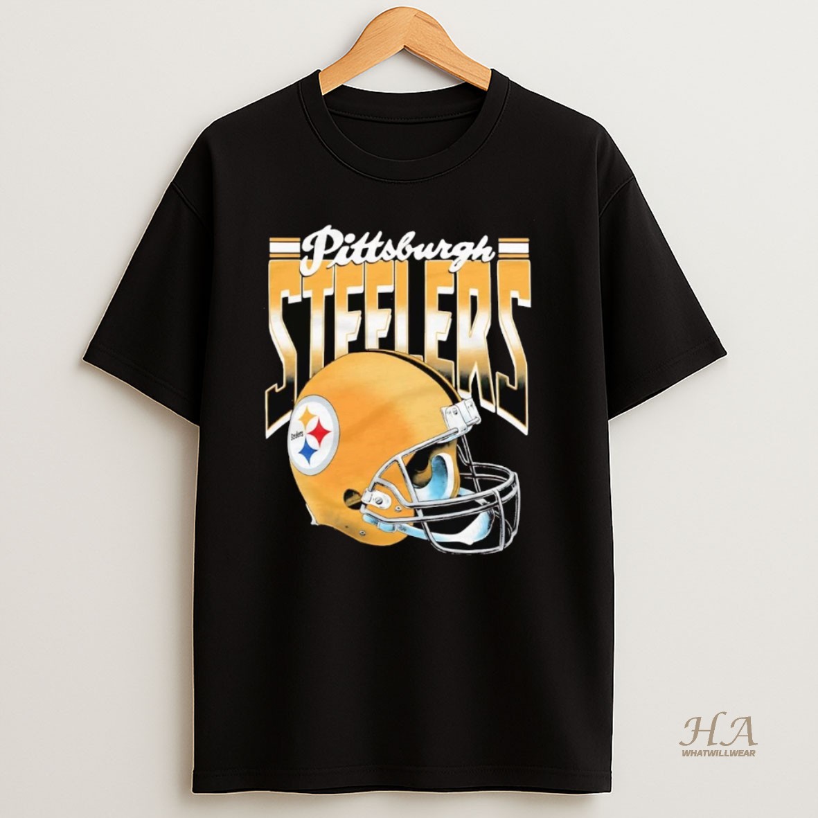 Official Pittsburgh Steelers Gradient Helmet Shirt