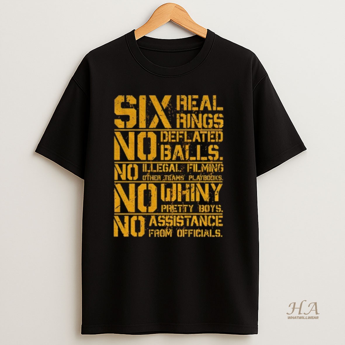 Official Pittsburgh Steelers Six Real Rings No Deflated Balls No Illegal Filming Other Teams Playbooks T Shirt
