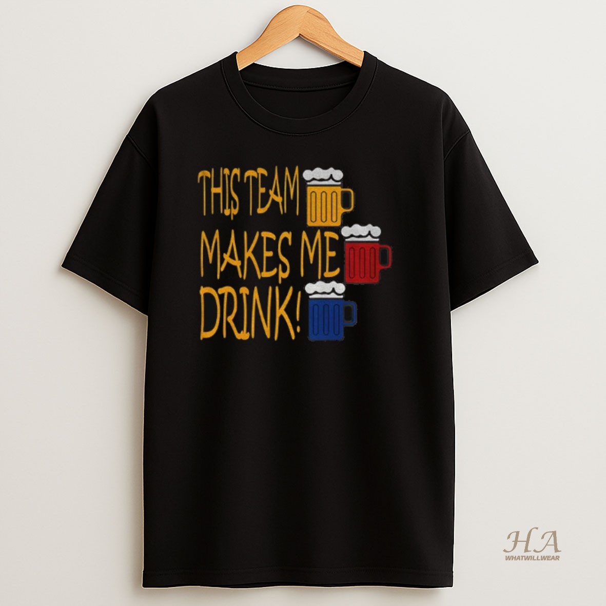 Official Pittsburgh Steelers This Team Makes Me Drink T Shirt