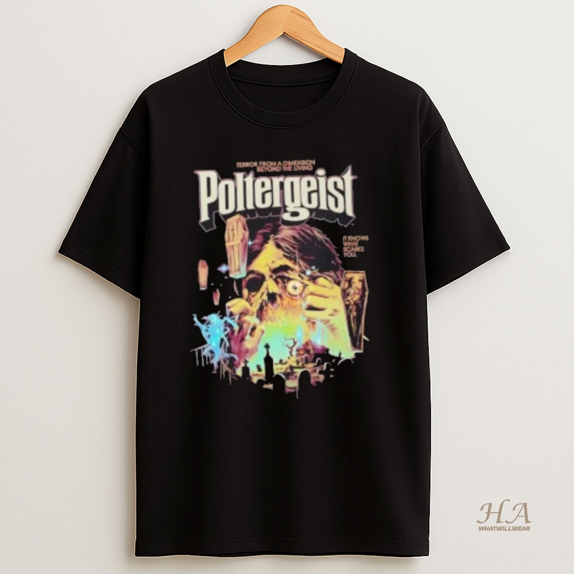 Official Poltergeist Vintage Horror Graveyard T Shirt