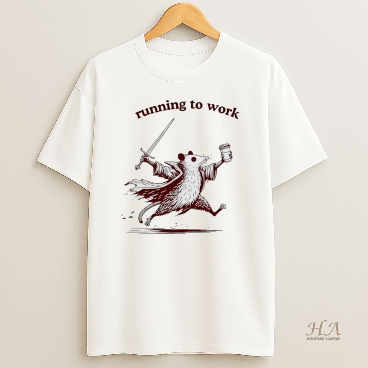 Official Possum Running To Work Funny T Shirt